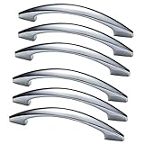  Poignée d\'arc, poignée d\'armoire, ensemble de 6 poignées d\'arc d\'armoire - poignée de meuble noire, poignée d\'arc d\'arc de quincaillerie d\'armoire moderne, trou unique ( Color : Chrome , Size : Hole d