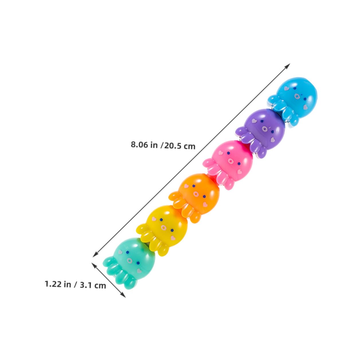 TEHAUX 2 Set Mini Evidenziatori Fluorescenti Polpo Penne Colorate Impilabili per Scrittura e Pittura Palmo-friendly per Studenti
