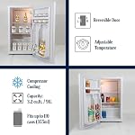 Modelo Compact Fridge with Bottle Opener, 90 L/ 95 Quart 3.2 Cubic Foot for Snacks, Beverages, Juice, Beer, Den, Dorm, Office, Games Room, or RV