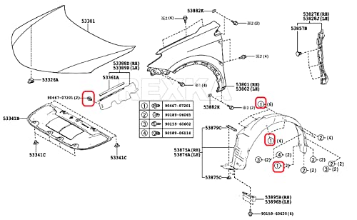 Rexka 20Pcs Engine Splash Shield Fender Liner Trunk Lid Trim Under Cover Push-In Style Retainer Clip 90467-07201 For Toyota Lexus 4Runner Avalon Camry Corolla Highlander Matrix Rav4 Sequoia Tundra #TOP4