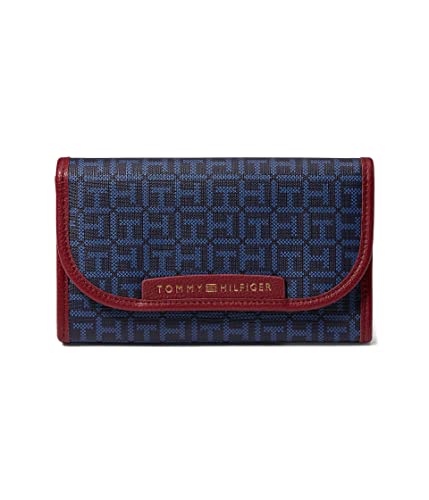 Tommy Hilfiger Kennedy Ii Flap Continental Wallet-Coated Square Monogram Tommy Navy/Charcoal Blue One Size #TOP14