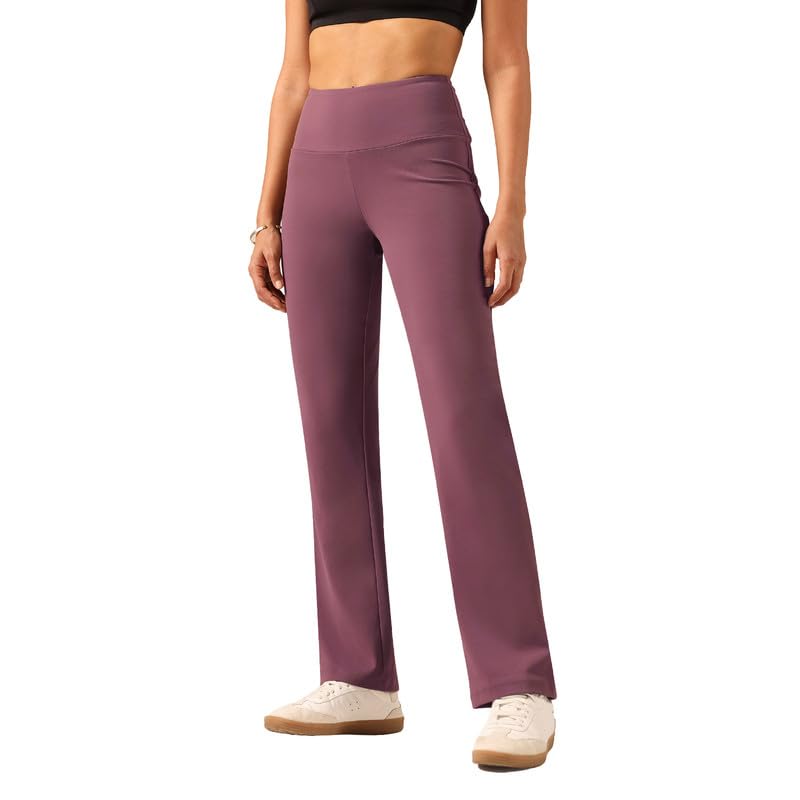 Image of BlissClub Women's Ultimate Straight Pants - Lite, High Waist Formal Trousers with Wide Waistband, Tall (for Women Above 5'5 ft)