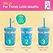 Elk and Friends 14oz Stainless Steel Kids + Toddler Drinking Cups | The Original Mason Jar with Sleeves + Lids | Silicone Straws | Smoothies | Storage Jar | Spill Resistant | Dishwasher Safe | 4 Pack