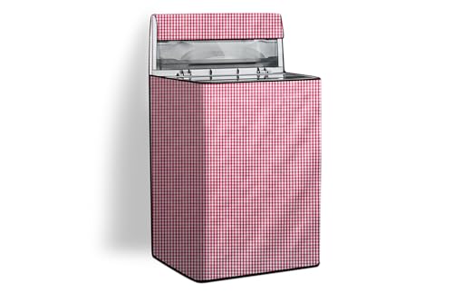 Image of Stylista Top Load Fully Automatic Washing Machine Cover Suitable for Lloyd 6.5 kg, 7 kg & 7.2 kg Pin Check Pattern Pink