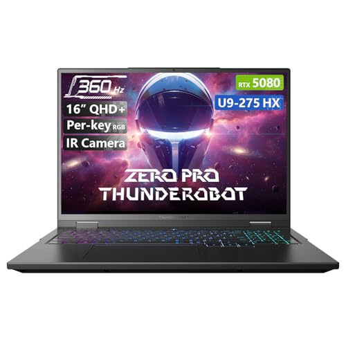 Thunderobot Zero 16 Pro Q[~Om[gp\R GeForce RTX 5080 Core Ultra 9 275HX 16C` QHD+ 360Hz fBXvC 32GB DDR5 1TB SSD L[ƂRGB FHD 