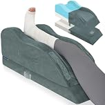 KingPavonini Adjustable Leg Elevation Pillows for After Surgery, Ergonomic Curve Keeps Knee Straight, Memory Foam Leg Pillow Elevation for Blood Circulation, Swelling and Pain Relief (Single Leg)