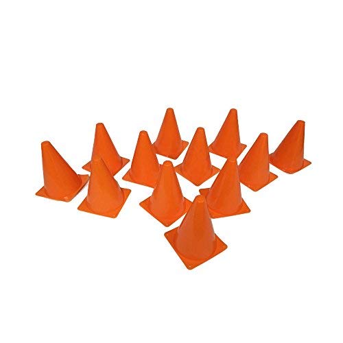 12 Pcs 7 inch Orange Road Piles, Mini Traffic Cones, Track Cones