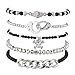 Lux Accessories Punk Rock "Skulls" BFF Best Friends Forever Arm Candy Set (5PC)