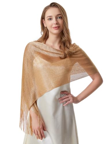 Womens Evening Shawl Metallic Fringe Wrap Lightweight Scarf for Party Wedding Prom Formal Events3