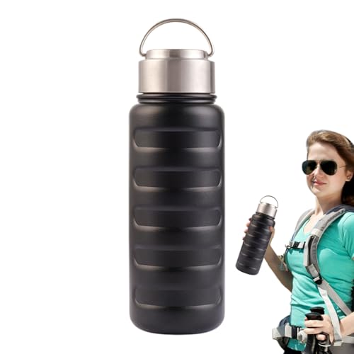 Ruwshuuk Botellas aisladas, cantimploras de hidratación de acero inoxidable, a prueba de fugas, portátiles, de 34 onzas, para gimnasio, escuela, hogar, cocina, viajes, camping, ciclismo, actividades