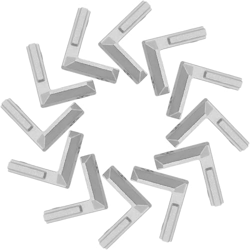 KOMBIUDA 20 Pezzi Staffe Angolari a l per Mobili in Metallo Rinforzate Connettori Angolari Nascosti per Giunti di Mobili Supporto Angolare per Scaffali e Armadi Installazione Rapida per