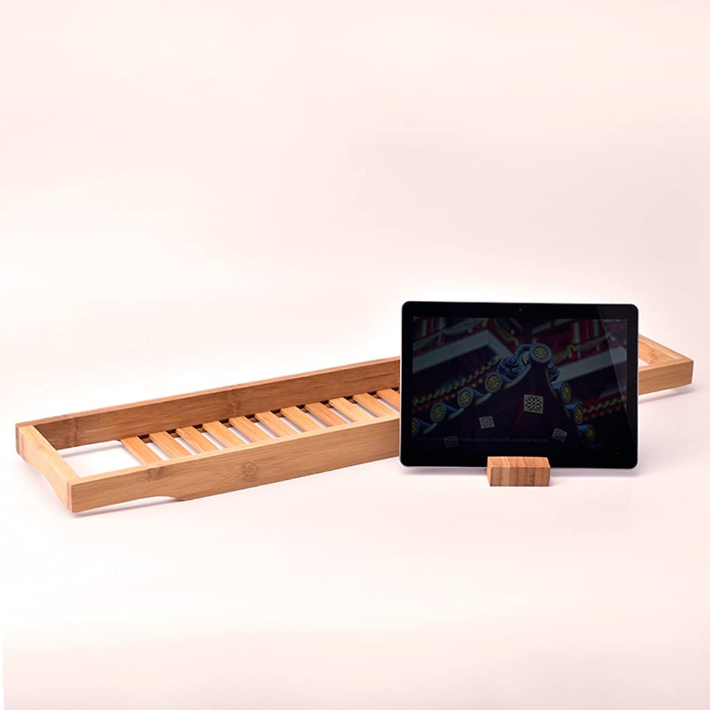 Bambus-Bad-Duschregal – elegantes Badezimmer-Regal aus Holz für Zuhause, platzsparendes Design, perfekt für Badewanne und Duschzubehör
