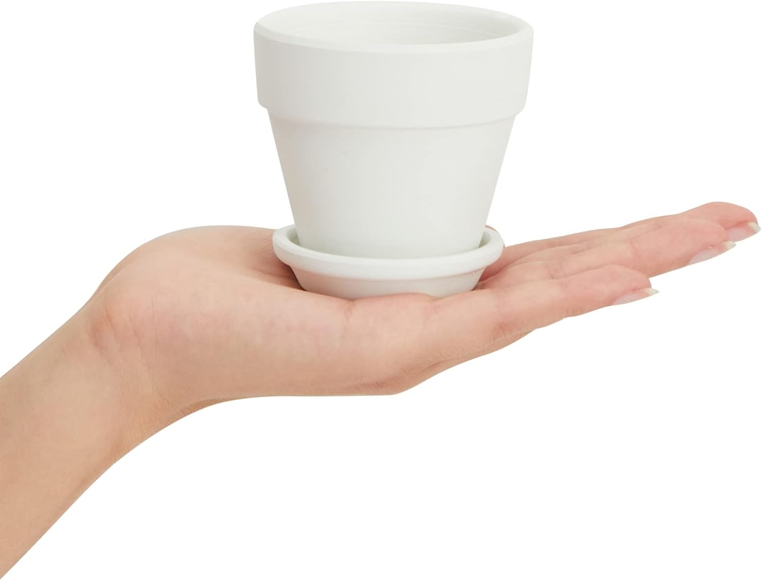 Juvale Mini Terracotta Pots - Pot with Drainage Hole - Versatile Succulent & Herb Planter - Paintable White Planter for Custom Decor - Pack of 12, White, 2.9 x 2.9 x 2.5 in