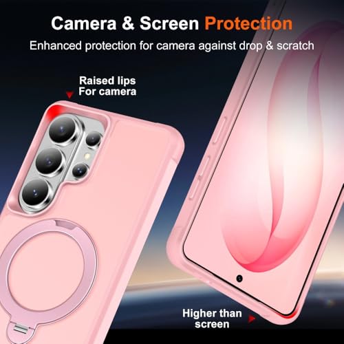 Coque Samsung Galaxy S26 rose silicone rigide étui antichoc anneau support