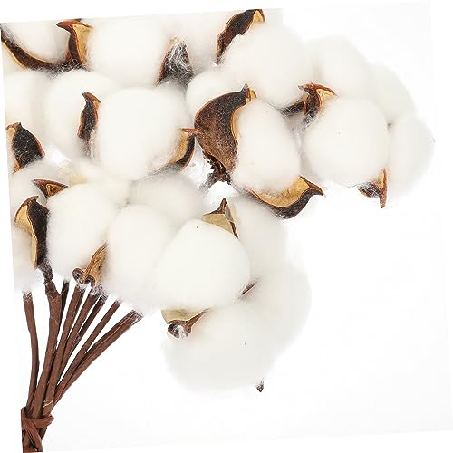 Abaodam 1348Y021IP76YUSBK 1 Set Bouquet Cotton Dry Fake Foam Flowers Cotton Flower Bouquet Dry Cotton Bouquet Cotton Ball Stems House Decorations thumb #5
