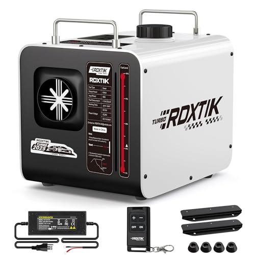 RDXTIK 8L Diesel Heater 8KW 12V/24V/110V/240V All in One Diesel Heater with LCD Switch Remote Control Muffler for Truck RV Home Car Campers Boat White
