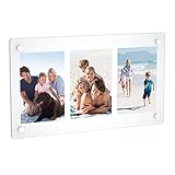 NIUBEE Clear Acrylic Wall Mount Floating Frameless Picture Frame 8x16'' for Degree Certificate Photo Frames-Double Panel