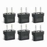Pack 6 Adaptador Enchufe Americano a Europeo VAZCAN® - Compatible EE.UU. a España/Europa, Portátil y Compacto, Ideal Viajes, Carga Segura Móviles y Electrodomésticos, Calidad Garantizada