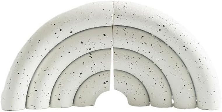 Book Ends Minimalist Semi-Circular Bookends, Home Decorative Resin Bookends for Bookshelves Office Desk Book Ends for Shelves