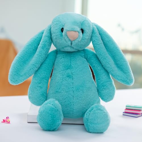 Image of Mirada Cute Turquoise Bunny Soft Toy for Girls /Kids | Huggable Rabbit with Long Ears | Soft Stuffed Plush Animal |- 23cm