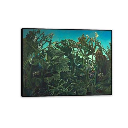 Peinture huile sur toile Max Ernst La joie de vivre avec cadre noir