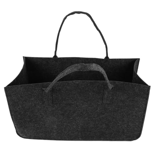 Ciieeo Bolsa De Almacenamiento De Leña De Fieltro Cesta Estante Plegable Para Leña Cajas De Bolsas De Registro Bolsas De Almacenamiento Bolso De Mano Para Equipo De Leña Sin Humo