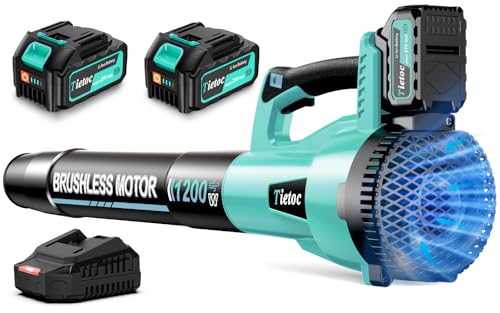 Image of Leaf Blower Cordless - Brushless Motor Electric Blower with 2 Batteries