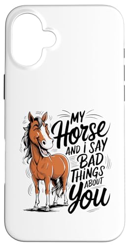 Funny Horse My Horse And I ȃ[A np X}zP[X iPhone 16 Plus p