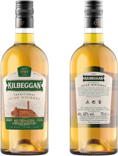 Kilbeggan Blended Whisky, Traditional Irish Whiskey | mit einem Hauch von Sherry | 40% Vol | 700ml Einzelflasche