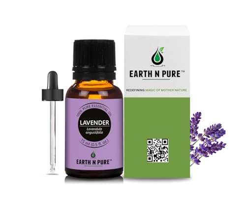 Image of Earth N Pure Lavender Oil 15 ML | For Sleep & Relaxation | Stress Relief Essential Oil for Diffuser, Skin & Hair | 100% Pure Natural