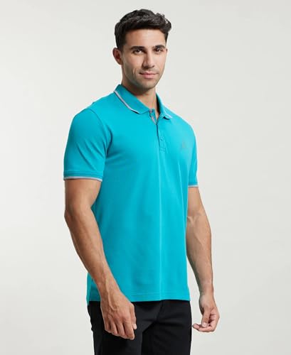 Image of Jockey Men Cotton Blend Solid Regular Fit Sport Polo T-Shirt