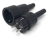 Clavija Schuko Hembra de Goma Bayram Fabricada en Caucho a Prueba de Rotura y Estable, Enchufe a Prueba de Agua con Grado de Proteccin IP44 Para Zonas Hmedas