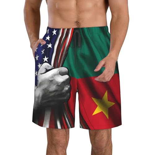 Swim trunks séchage rapide pour homme moderne avec motifs drapeaux