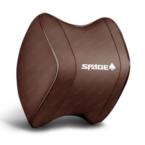 トヨタ スペイド 140系 車用ネックピロー スペイド 140系 SPADE 車用ヘッドレスト & 腰クッション セット5Dメモリーフォーム人体工学設計長距離運転・通勤・オフィス・旅行対応通気性パンチングレザー(ネックピロー 1個,ブラウン)