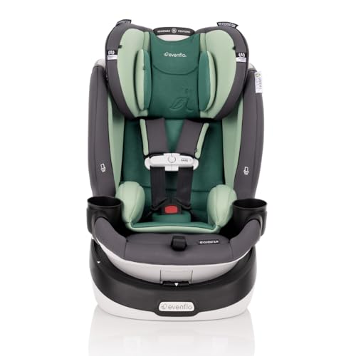 Image of Evenflo Gold Revolve360 Slim 2-in-1 Rotational Car Seat with Green & Gentle Fabric (Peridot Green)