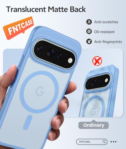 Image of FNTCASE for Google Pixel 11 Pro Case / Pixel 11 Case, with Screen Protector | Fit for Magsafe, Translucent Matte, 14FT Military Grade Drop Protection, Shockproof Protective Phone Cover, Light Blue