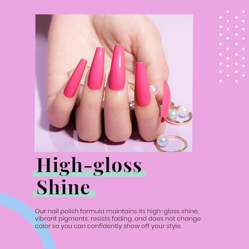 Image of Beetles Pink Gel Nail Polish - Hot Pink Gel Polish, 15ML /0.51Fl Oz Neon Color, Soak Off UV LED Lamp Nail Art, Long-Lasting Manicure Salon DIY Home
