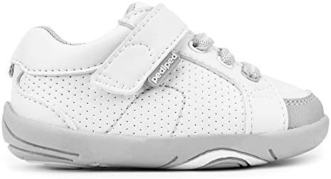 pediped baby-boys Sneaker Crib Shoe, White Grey, 2.5-3.5 M US | Image 1