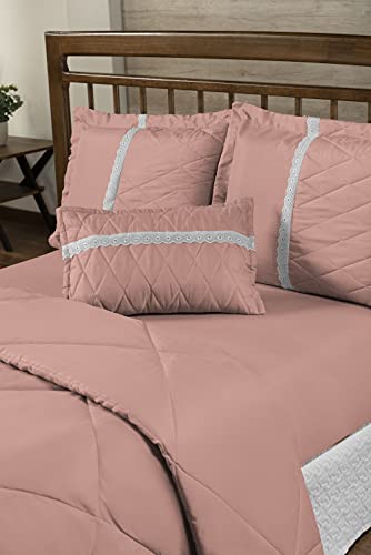 EDREDOM OLIVEIRA 06 PEÇAS QUEEN - Cor (ROSÉ)