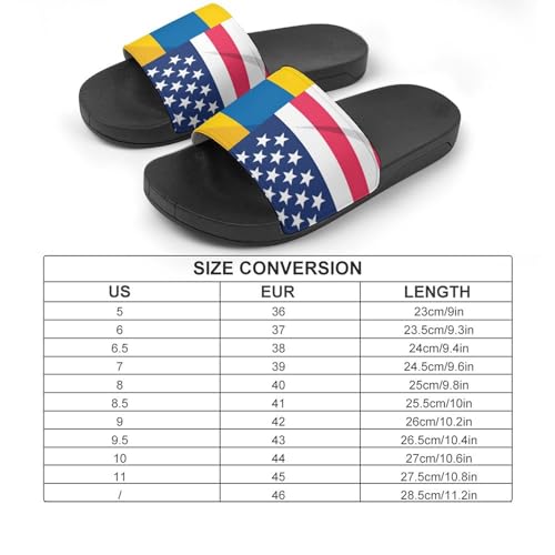 Ukraine And U.S. Friendship Flag House Sandals Non-Slip Bathroom Slippers Beach Summer Shoes for Men Women2