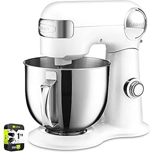 Cuisinart SM-50 Precision Master 5.5-Quart Stand Mixer White Linen Bundle with 1 YR CPS Enhanced Protection Pack