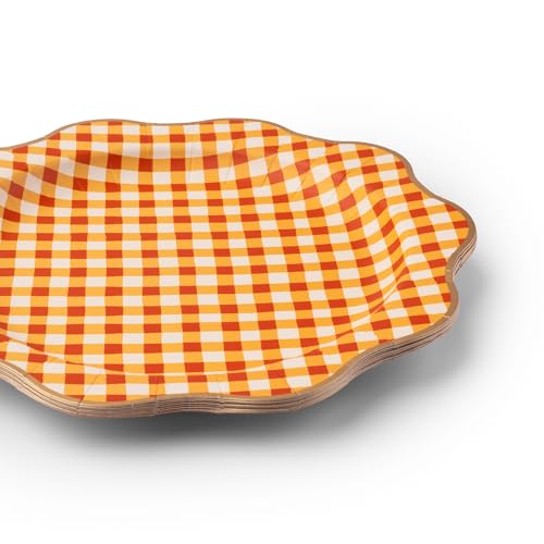 Image of Bonjour Fete Elegant Fall Plaid Dinner Plates, Pack of 8, 10.75 inch