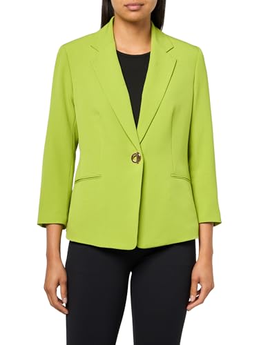 Kasper Women's Crepe Novelty Eyelet Front Notch Collar Jacket, Kiwi