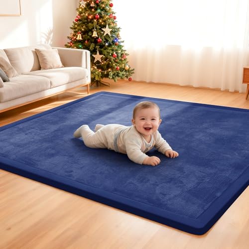 ACOMOPACK Baby Play Mat: 3.5CM Thick Memory Foam Non-Slip Extra-Large Crawling mat for Infants/Toddlers. (100×150×3.5cm Blue)