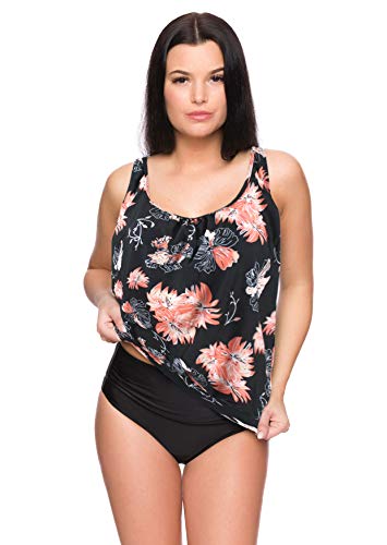 Octopus-3tlg-Damen-Oversize-Tankini-Set-zum-Kombinieren-2-Oberteile-und-1-High-Waist-Slip-f5562