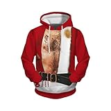 Sudadera con capucha de Navidad para hombres y mujeres, divertido 3D, Papá Noel, árbol de Navidad, r...