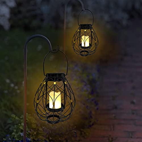 Solar Candle Lanterns Outdoor - Solar Table Light Metal Waterproof Decoration With Warm White Led Hanging Lantern Auto On/Off For Garden Patio Yard Porch Pathway Trees (1 Pack Candle Lights) #TOP5