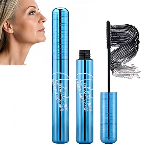 Mascara for Mature Women & Sensitive Eyes - Volumizing & Lengthening Waterproof Mascara with Large Tub Formula - Gentle Smudge-Proof Lash Enhancer for Aging Lashes Black Volume