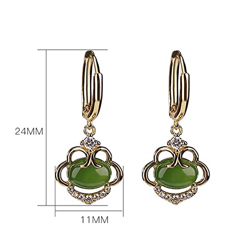 Boucles d'oreilles ours en jade Hetian naturel pour femmes - 4