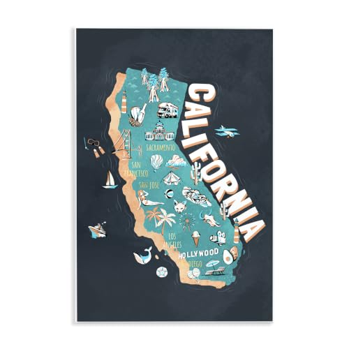 California Golden State, 10 x 15 Inch Mounted Print on Wall Plaque